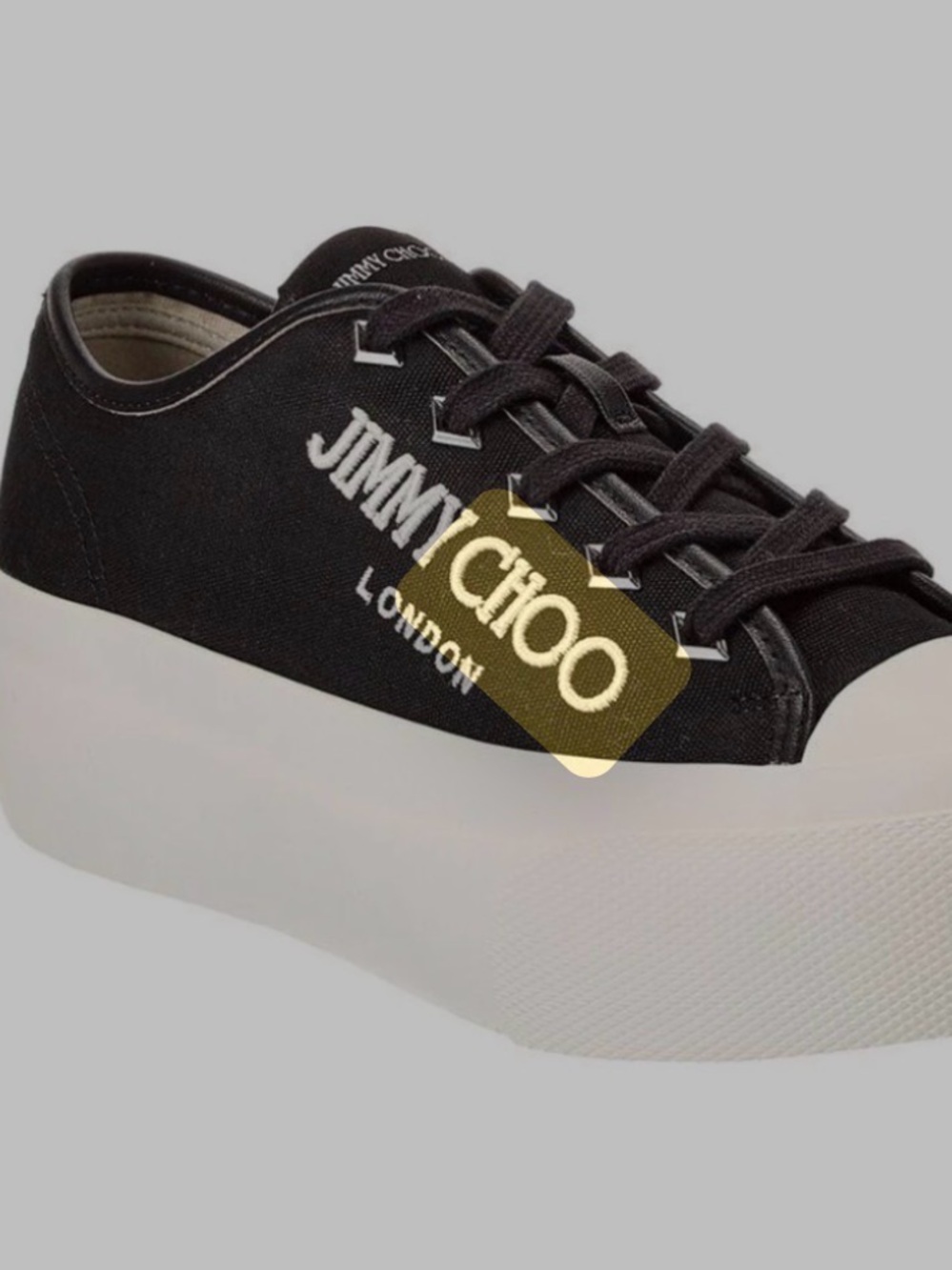 Jimmy Choo Black Canvas Logo Sneakers EU 38.5 | Low Top Designer Sneaker